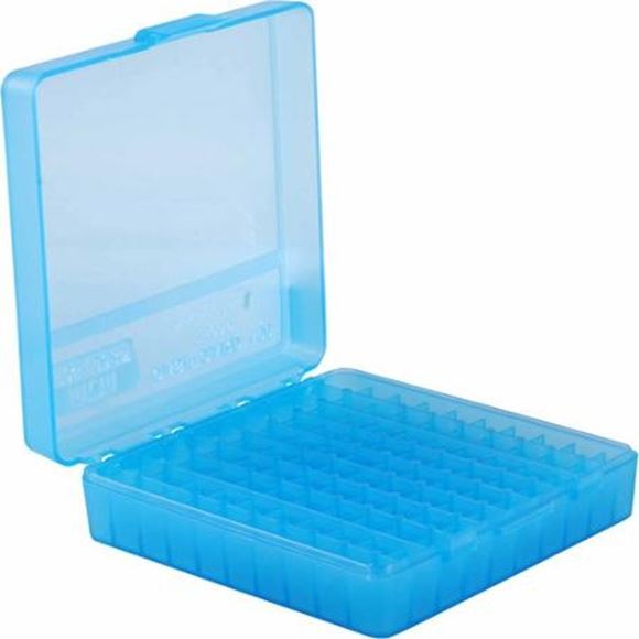 Picture of MTM Case-Gard Handgun Ammo Box, P-100 Series - P-100-9, 100rds, Clear Blue