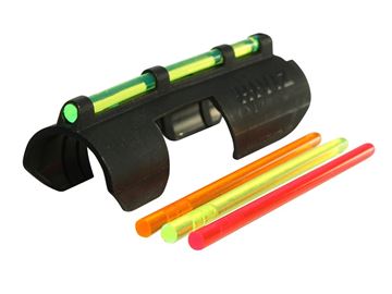 Picture of HIVIZ Shooting Systems Shotgun Sights, Plain Barrel Sights - MPB-TAC Tactical Snap-On Shotgun Sight, w/4 LitePipes, Fits Most 12Ga Plain Barrel Shotguns