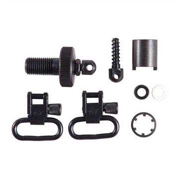 Picture of GrovTec GT Swivels, GT Locking Swivels For Shotguns - For Mossberg 500 12Ga, Mag Cap w/Swivel Stud & 3/4? Wood Screw Rear Swivel Stud & 1 Pair GT Locking Swivels, 1" Loops, Black-Oxide Finish