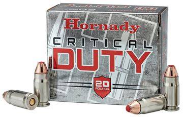 Picture of Hornady 90226 Critical Duty Pistol Ammo 9MM Luger +P, FlexLock, 135 Gr 1110 fps, 25 Rnd, Boxed