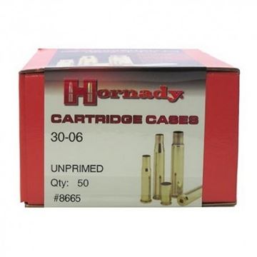 Picture of Hornady 8665 Unprimed Rifle Cartridge Case 30-06 SPRG, 50 Pack