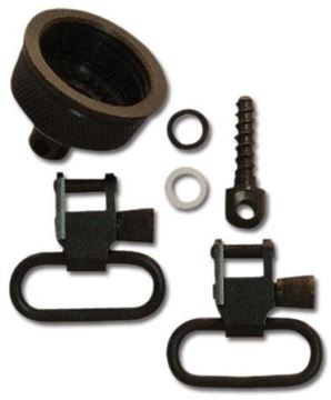 Picture of GrovTec GT Magazine Cap Swivels Set - Magazine Cap & Swivel, For 870, 12Ga, 3/4" Wood Screw Swivel Stud Rear & 1 Pair GT Locking Swivels, 1" Loops, Black-Oxide Finish