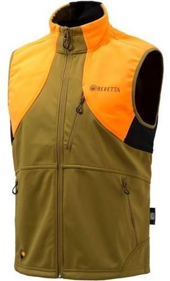 Picture of Beretta Men's Clothing, Vests - Beretta Soft Shell Fleece Vest, Adult, Light Brown/Orange, L