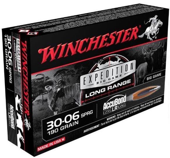 Picture of Winchester S3006LR Expedition Big Game Long Range 30-06 Springfield 190gr. Accubond LR -20 rounds per box