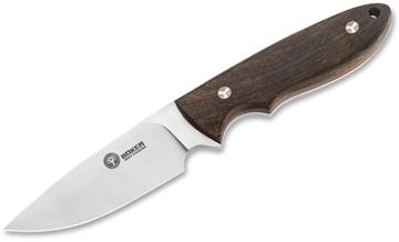 Picture of Boker Arbolito Fixed Blade Knives - Pine Creek Wood Fixed Blade Knife, 3.6", T6MoV Steel, Guayacan Wood Handle, w/Leather Sheath, 4.5 oz