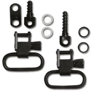 Picture of GrovTec GT Swivels, GT Locking Swivels For Shotguns - For Mossberg 500, 3/4" Rear Wood Screw Swivel Stud & 1 Pair GT Locking Swivels, 1" Loops, Black-Oxide Finish