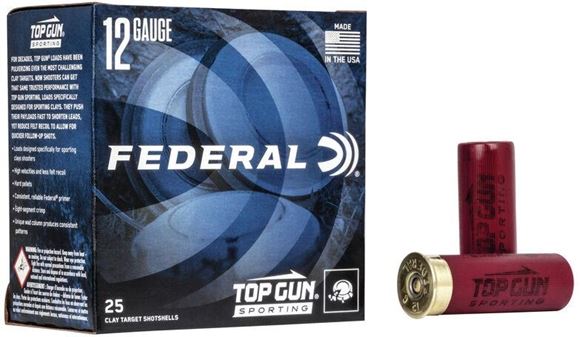 Picture of Federal Top Gun Target Load Shotgun Ammo - 12Ga, 2-3/4", MAX DE, 1oz, #7-1/2, 1330FPS, 25rds Box