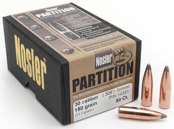 Picture of Nosler Bullets, Partition - 30 Caliber (.308"), 180Gr, Spitzer, 50ct Box