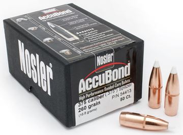 Picture of Nosler Bullets, AccuBond - 375 Caliber (.375"), 260Gr, Spitzer w/Cannelure, 50ct Box