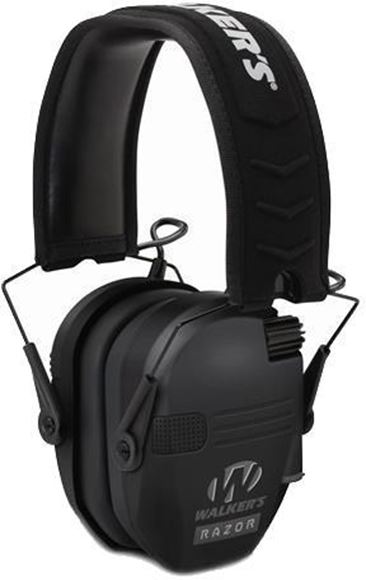 Picture of Walker's GWP-RSEM Razor Slim Shooter Folding Electronic Ear Muff NRR23dB, Low Profile, HD Sound, Black