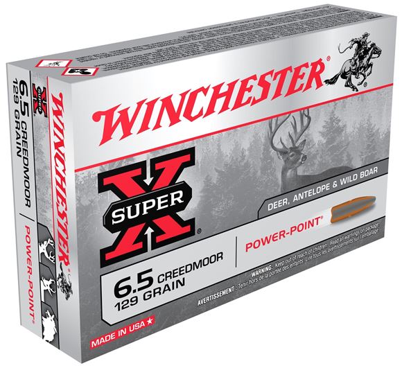 Picture of Winchester X651 Super-X Rifle Ammo 6.5 Creedmoor, Power Point, 129 Gr 20 Rnd, Boxed