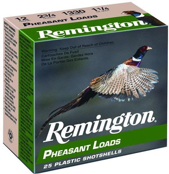 Picture of Remington 20024 Pheasant Loads Shotshell 12 GA, 2-3/4 in, No. 5 1-1/4oz, 3-3/4 Dr, 1330 fps, 25 Rnd per Box