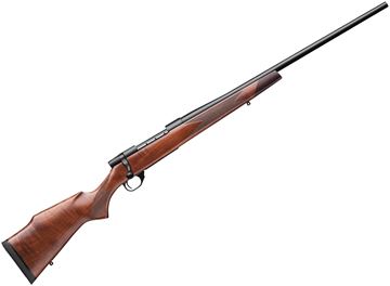 Picture of Weatherby Vanguard Sporter Bolt Action Rifle - 30-06 Sprg, 24", Matte Bead Blasted Blued, Raised Comb Monte Carlo "A" Grade Turkish Walnut Stock w/Satin Urethane Finish & Rosewood Forend Cap, Fineline Diamond Point Checkering, 5rds