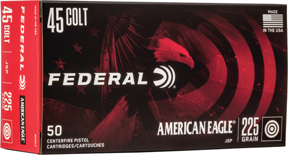 Picture of Federal AE45LC American Eagle Pistol Ammo 45 Colt 225Gr Jacketed SP 50ct