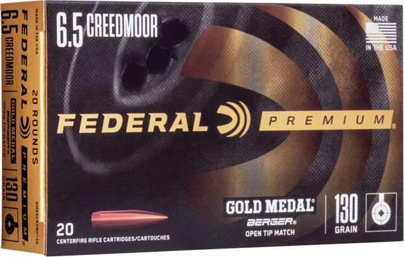 Picture of Federal GM65CRDBH130 Gold Medal Rifle Ammo 6.5 Creedmoor 130 GR BERGER HYBRID VLD - GM LR, 20/Box