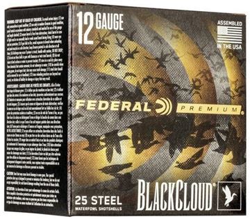 Picture of Federal Premium Black Cloud FS Steel Shotgun Ammo - 12Ga, 3", 1-1/4oz, #1, 25rds Box, 1450fps, With Flitecontrol Flex Wad