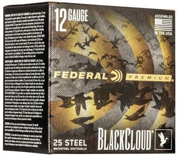 Picture of Federal Premium Black Cloud FS Steel Shotgun Ammo - 12Ga, 3", 1-1/4oz, #2, 25rds Box, 1450fps, With Flitecontrol Flex Wad