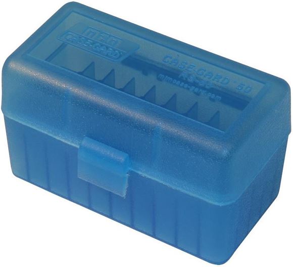 Picture of MTM Case-Gard R-50 Series Rifle Ammo Box - RS-50, Clear Blue