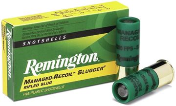 Picture of Remington Slugs, Slugger Managed-Recoil Rifled Slugs Shotgun Ammo - 12Ga, 2-3/4", 3 DE, 1oz, RS, 5rds Box, 1200fps