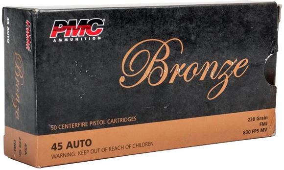 Picture of PMC Bronze Handgun Ammo - 45 Auto, 230Gr, FMJ, 50rds Box