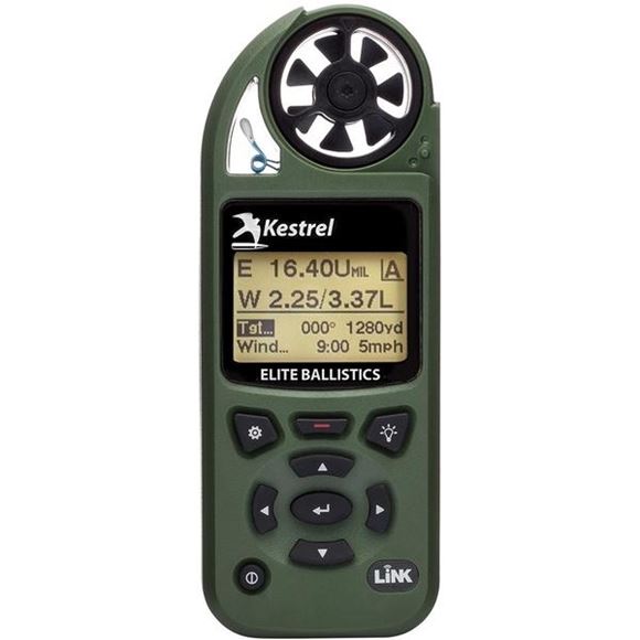 Picture of Kestrel Weather Meters - Kestrel 5700 Elite Weather Meter, With Applied Ballistics G1/G7, Bluetooth LiNK, 1x AA, Olive