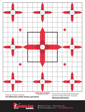 Picture of Reliable Gun Targets, TRUE MOA, 18''X24'', Calibrated for 100 Yards, 20 Pack (Version 4)