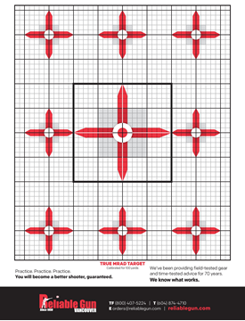 Picture of Reliable Gun Targets, TRUE MRAD, Calibrated for 100 Yards, 20 Pack