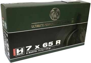 Picture of RWS Rottweil ID Classic Hunting Rifle Ammo - 7x65R, 173Gr, H-MANTEL, Copper HP 20rds Box