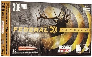 Picture of Federal Premium Vital-Shok Rifle Ammo - 308 Win, 165Gr, Barnes Triple-Shock X, 20rds Box