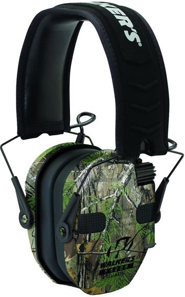 Picture of Walker's GWP-RSEQM-CMO Razor Slim Electronic Quad Muff, NRR22+dB, Low Profile, Realtree Xtra Camo