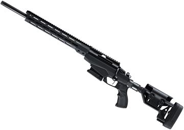 Picture of Tikka T3X Tactical A1 Left Hand Bolt Action Rifle - 223 Rem, 24", Matte Black, Semi-Heavy Contour, Threaded, M-LOK Handguard, Folding Stock w/Adjustable Cheek Piece, Full Aluminum Bedding, 10rds, Full length Optic Rail