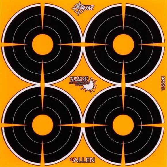 Picture of Allen Shooting Accessories, Targets/Throwers -EZ-Aim Adhesive Splash Bullseye Target, 3'', 12 Pack