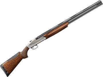 Picture of Benelli 828U Over/Under Shotgun - 12Ga, 3", 28", Blued, Engraved Nickel, AA-Grade Satin Walnut Stock, Fiber Optic Front Sight w/Red Insert, Crio (C,IC,M,IM,F)