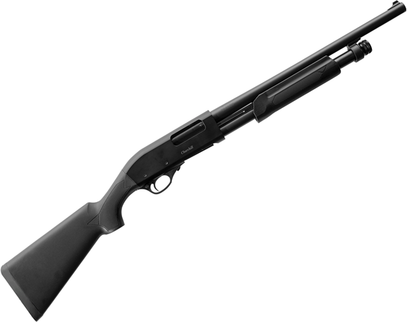 Picture of Akkar Churchill 612 Combo Pump Action Shotgun - 12Ga, 3", 28" Vent Rib Barrel & 18.5" Cylinder Barrel, Matte Black, Synthetic Stock, 4rds, Bead Sight, Mobil Choke (F,IM,M,IC,C)