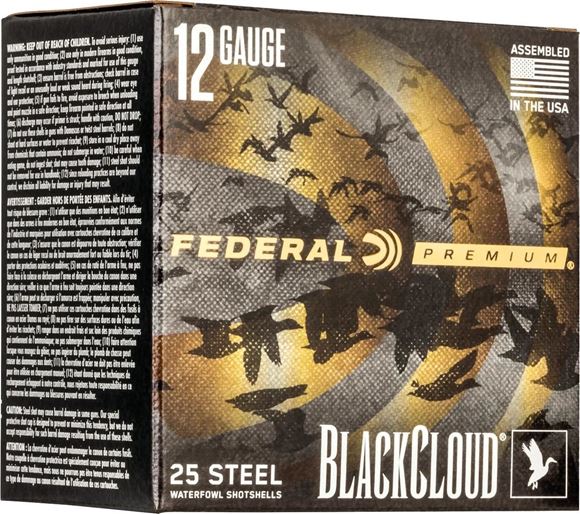 Picture of Federal PWBX142 4 Black Cloud Waterfowl Shotshell 12 GA 3" 1-1/4oz 4, 25 Rnd per Box