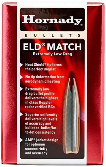 Picture of Hornady 22491 ELD Match Rifle Bullets, 22 CAL .224 52 Gr, 100 Box