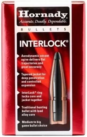 Picture of Hornady 2453 Interlock Rifle Bullets 6mm .243 100Gr SPBT 100Rnd