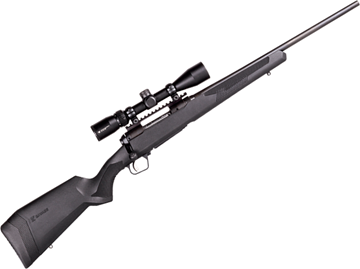 Picture of Savage Arms Model 110 Apex Hunter XP Bolt Action Rifle - 6.5 PRC, 24", Matte Stainless, Black Synthetic Stock, Adjustable LOP, 2rds, With Vortex Crossfire II 3-9x40mm Scope, AccuTrigger