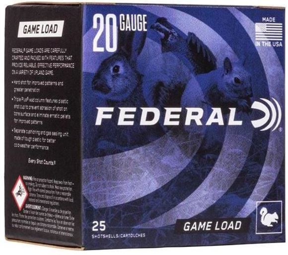 Picture of Federal Game-Shok Upland Game Load Shotgun Ammo - 20ga, 2-3/4 in, #8, 7/8 oz, 2 1/2 Dr, 1210 fps, 25rds Box