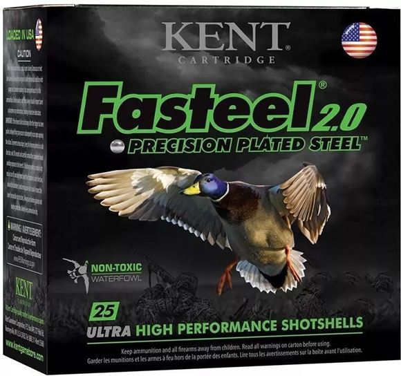 Picture of Kent Fasteel 2.0 Precision Plated Steel Waterfowl Shotgun Ammo - 12Ga, 3-1/2", 1-3/8oz, BB, 25rds Box, 1550fps, Non-Toxic