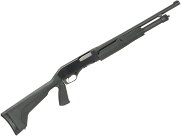 Picture of Stevens 19485 320 Pump Shotgun 12 GA, RH, 18.5 in, Black, Syn, Pistol Grip, 5+1 Rnd, Fixed, Carbon Steel, 3 in