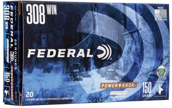 Picture of Federal 308150LFA Power-Shok Rifle Ammo 308 Win 150Gr Copper Power-Shok, 20/Box