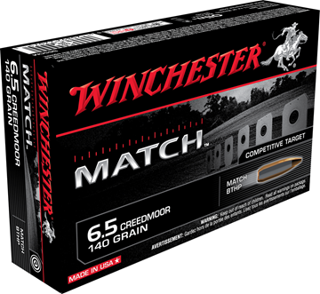 Picture of Winchester S65CM Match Rifle Ammo 6.5 CREED, BTHP, 140 Grains, 2710 fps, 20, Boxed