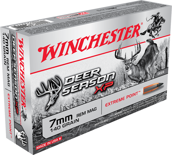 Picture of Winchester X7DS Deer Season XP Rifle Ammo 7MM MAG, Extreme Point Polymer Tip, 140 Grains, 3100 fps, 20, Boxed