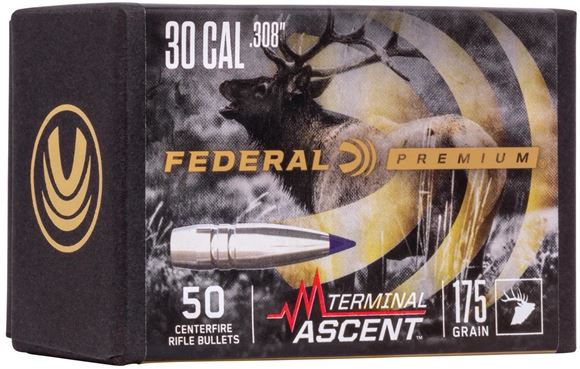 Picture of Federal Premium Rifle Bullets, Terminal Ascent - 30 Caliber (.308"), 175Gr, 50ct Box