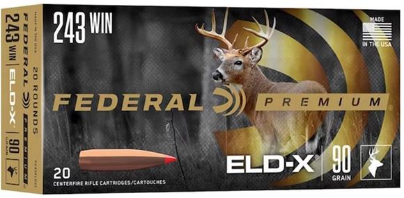 Picture of Federal Premium Rifle Ammo - 243 Win, 90Gr,ELD-X, 20rds Box