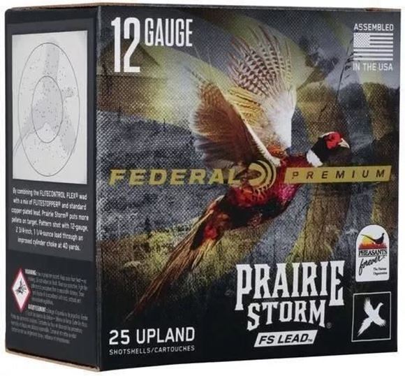 Picture of Federal Premium Prairie Storm FS Lead Load Shotgun Ammo - 12Ga, 2-3/4", 1-1/4oz, #6, 1500 fps, 25rds Box