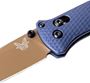 Picture of Benchmade Knife Company - Bailout, 3.38" CPM-M4 Tanto Style Blade With FDC Cerakote Finish, Crater Blue Anodized 6061-T6 Aluminum Hand;e, Mini Deep-Carry Clip, Weight 2.7oz