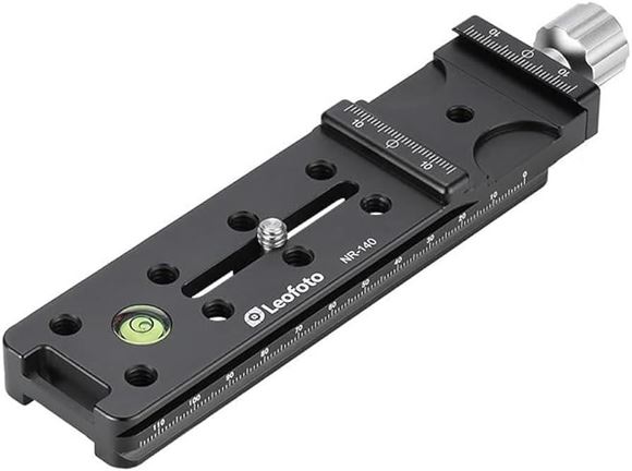 Picture of Leofoto NR-140 - 140mm / 5.5", Double Arca Dovetail Rail With Intergrated Clamp, Black