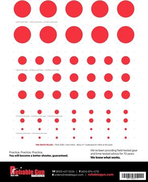 Picture of Reliable Gun Targets, THE TRUTH TELLER, Calibrated for 100 Yards, 20 Pack